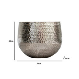 Melody Maison Medium Silver Hammered Metal Planter - thumbnail 7