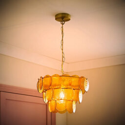 Valuelights Juliette Orange Glass Disc 3 Tier Chandelier Ceiling Pendant Light - thumbnail 2