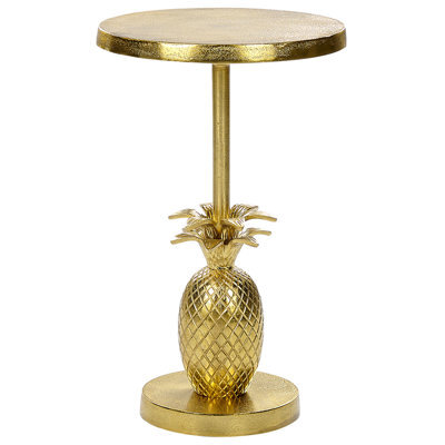 Beliani Side Table Pannouvre Metal Gold - image 1