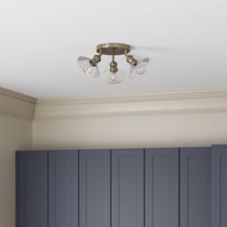 GoodHome Northwich Plate Satin Antique Brass Effect 3 Light Spotlight - thumbnail 5