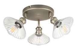 GoodHome Northwich Plate Satin Antique Brass Effect 3 Light Spotlight - thumbnail 3