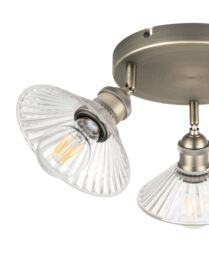 GoodHome Northwich Plate Satin Antique Brass Effect 3 Light Spotlight - thumbnail 4