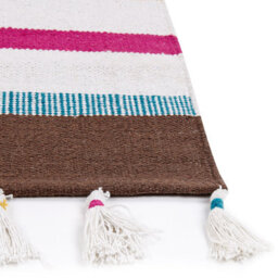 Beliani Handwoven Cotton Area Rag Rug Multicolour Stripes 140 X 200 Cm - thumbnail 3