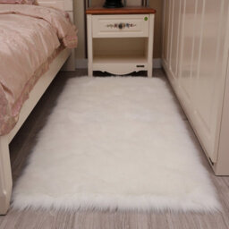 Living And Home Ultra Soft Fluffy White Rectangle Super Soft Shaggy Area Rug Floor Rugs Furniture Protector 90Cm L X 60 Cm W - thumbnail 4