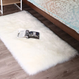 Living And Home Ultra Soft Fluffy White Rectangle Super Soft Shaggy Area Rug Floor Rugs Furniture Protector 90Cm L X 60 Cm W - thumbnail 6