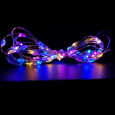 Samuel Alexander 50 Led 2.5M Premier Microbrights Indoor Outdoor Christmas Multi Function Battery Operated Lights With Timer On Pin Wire In Rainbow - image 1