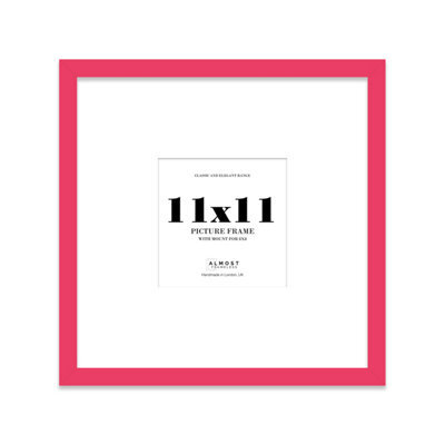 "11X11"" Bright Pink Picture Frame - 11X11"" Square Frame With 8X8"" Mount For 11X11""/8X8"" Pictures Art Deco Style Room Decor, 1 Pack" - image 1