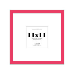 "11X11"" Bright Pink Picture Frame - 11X11"" Square Frame With 8X8"" Mount For 11X11""/8X8"" Pictures Art Deco Style Room Decor, 1 Pack" - thumbnail 1