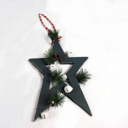 Shatchi Wooden Hanging Decoration Star Shape Green 25X1.2X36 Cm - thumbnail 7