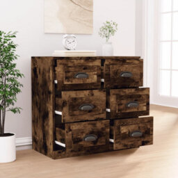 Berkfield Classic Sideboard Smoked Oak 70X35.5X67.5 Cm Engineered Wood - thumbnail 3