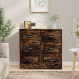 Berkfield Classic Sideboard Smoked Oak 70X35.5X67.5 Cm Engineered Wood - thumbnail 2