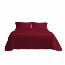 Microfibre Soft Touch Flat Sheet Plain Dyed Bed Linen Red - thumbnail 2