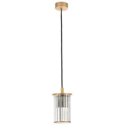 Luminosa Lighting Luminosa Norfolk Slim Pendant Ceiling Light Gold, Transparent Glass E27, Ip44 - thumbnail 3