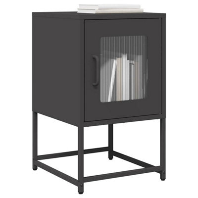 Berkfield Bedside Cabinet Black 36X39X60.5 Cm Cold-Rolled Steel - image 1