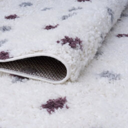 The Rugs Moodi Shaggy Grey/purple Plumetis Rug Runner Dots Thick High Pile For Living Rooms, Bedrooms, Hallways, Kitchens - thumbnail 4