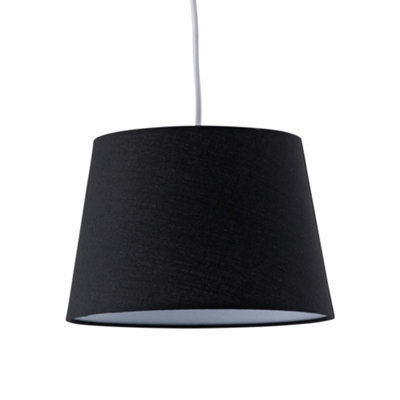 First Choice Lighting Black Cotton 23Cm Tapered Cylinder Pendant Or Shade - image 1