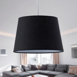 First Choice Lighting Black Cotton 23Cm Tapered Cylinder Pendant Or Shade - thumbnail 4