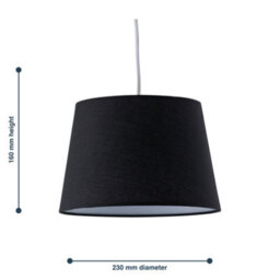 First Choice Lighting Black Cotton 23Cm Tapered Cylinder Pendant Or Shade - thumbnail 5