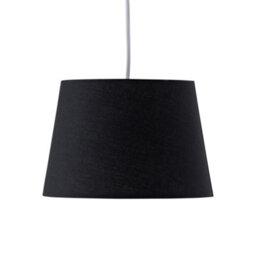 First Choice Lighting Black Cotton 23Cm Tapered Cylinder Pendant Or Shade - thumbnail 2