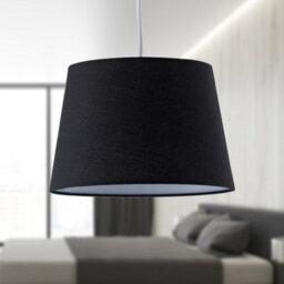 First Choice Lighting Black Cotton 23Cm Tapered Cylinder Pendant Or Shade - thumbnail 3