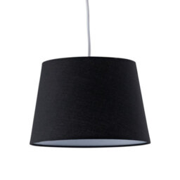 First Choice Lighting Black Cotton 23Cm Tapered Cylinder Pendant Or Shade - thumbnail 1