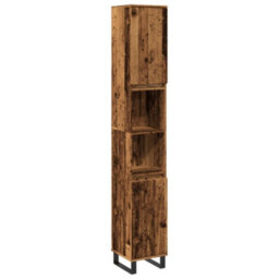 Berkfield Bathroom Cabinet Old Wood 30X30X190 Cm Engineered Wood - thumbnail 2