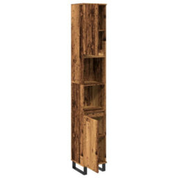 Berkfield Bathroom Cabinet Old Wood 30X30X190 Cm Engineered Wood - thumbnail 7