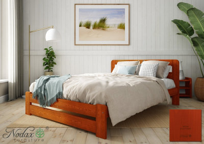 Nodax Durable & Eco-Finish Colour Wooden Bed Frame With Woodstain Finish - F1 Aurora Bed Frame 6Ft (Wine) - image 1