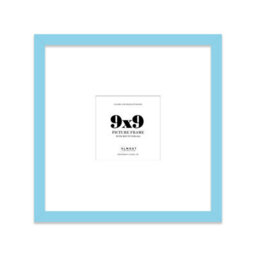 "9X9"" Light Blue Picture Frame - 9X9"" Square Frame With 6X6"" Mount For 9X9""/6X6"" Pictures Vintage Style Wall Art, 1 Pack" - thumbnail 1