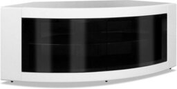 "Homeology Pangea Gloss White Curved Tru-Corner Black Beam-Thru Doors Up To 50"" Tv Cabinet" - thumbnail 8