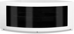 "Homeology Pangea Gloss White Curved Tru-Corner Black Beam-Thru Doors Up To 50"" Tv Cabinet" - thumbnail 6