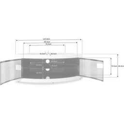 "Homeology Pangea Gloss White Curved Tru-Corner Black Beam-Thru Doors Up To 50"" Tv Cabinet" - thumbnail 9