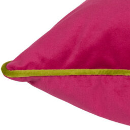 furn. Furn Meridian Velvet Polyester Filled Cushion, Hot Pink/lime, 45 X 45Cm - thumbnail 4