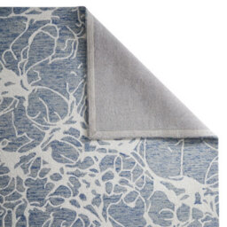 Modern Abstract Easy To Clean Handmade Blue Ivory Wool Rug For Living Room & Bedroom-200Cm X 285Cm - thumbnail 6