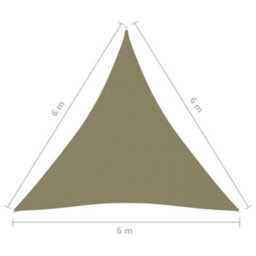 Berkfield Sunshade Sail Oxford Fabric Triangular 6X6X6 M Beige - thumbnail 6