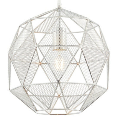 Hanging Ceiling Pendant Light Chrome Geometric Lamp Shade Bulb Holder Fitting - image 1