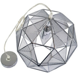 Hanging Ceiling Pendant Light Chrome Geometric Lamp Shade Bulb Holder Fitting - thumbnail 3