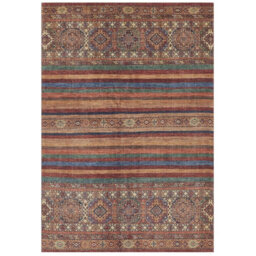 Brown Abstract Geometric Rug For Bedroom, & Living Room, 7mm Thick Stain-Resistant Traditional Rug - 60Cm X 180Cm (Runner) - thumbnail 4