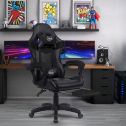 Neo Black Massage Leather Recliner Computer Gaming Office Chair With Footrest - thumbnail 1