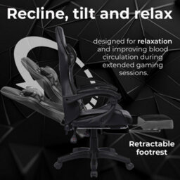 Neo Black Massage Leather Recliner Computer Gaming Office Chair With Footrest - thumbnail 2