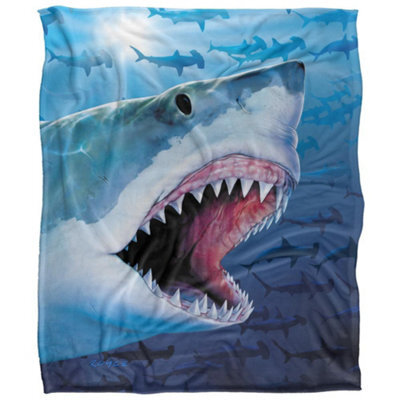 Royce Mcclure Silky Great White Shark Supersoft Blanket Multicoloured (152Cm X 127Cm) - image 1