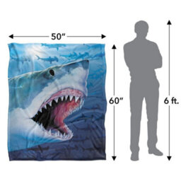 Royce Mcclure Silky Great White Shark Supersoft Blanket Multicoloured (152Cm X 127Cm) - thumbnail 6