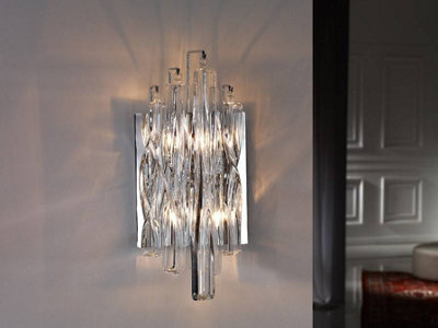 Luminosa Lighting Luminosa Manacor 2 Light Crystal Wall Lamp Chrome, G9 - Uk Stock - image 1