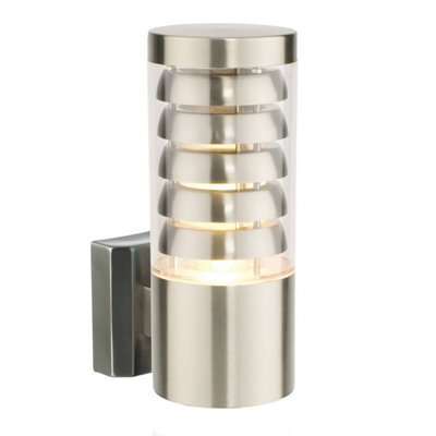 Luminosa Lighting Luminosa Tango 1 Light Outdoor Wall Light Stainless Steel, Polycarbonate Ip44, E27