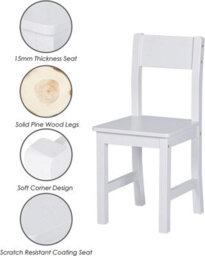 Hygrad Built to Survive White Study Table And 1 Chairs For Kids Unisex Xmas, Wooden Study Desk With Chair For Children, Writing Desk With Storage And Hutc - thumbnail 6