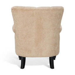 Tufted Nutmeg Beige Accent Chair Liana With Black Wooden Legs - Small Living Room Fabric Armchair - thumbnail 5