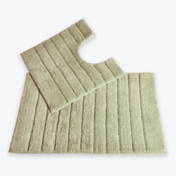 Allure Bath Fashions Ribbed Two Piece Bath Mat & Toilet Mat Set - Sage Green - thumbnail 1