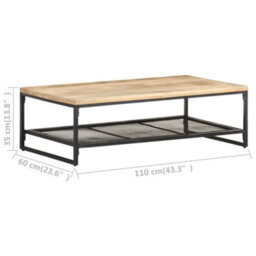 Berkfield Coffee Table 110X60X35 Cm Solid Mango Wood - thumbnail 6