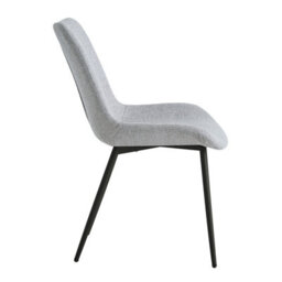 Nordlys Set Of 2 Metal And Gray Fabric Dining Chairs Modern Design Style Dining Room - thumbnail 8