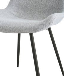 Nordlys Set Of 2 Metal And Gray Fabric Dining Chairs Modern Design Style Dining Room - thumbnail 4